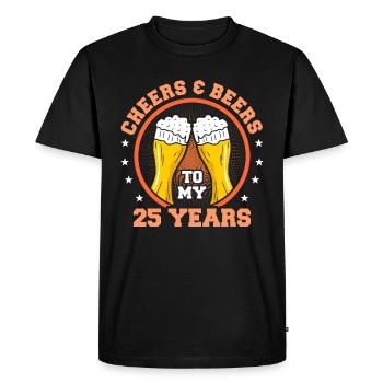 25th birthday - Men's Premium Organic T-Shirt - black - Front - Nico (187cm)