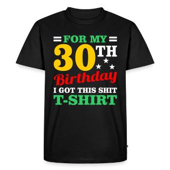 30e anniversaire - T-shirt Premium bio Homme - noir - Devant - Nico (187cm)