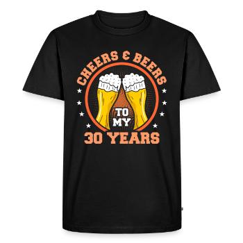 30e anniversaire - T-shirt Premium bio Homme - noir - Devant - Nico (187cm)