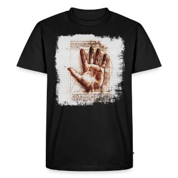 Léonard de Vinci - T-shirt Premium bio Homme - noir - Devant - Nico (187cm)