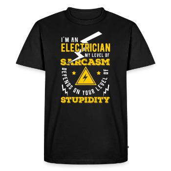 Electrician electrician - Men's Premium Organic T-Shirt - black - Front - Nico (187cm)