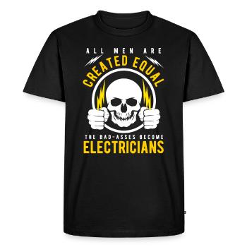Electrician electrician - Men's Premium Organic T-Shirt - black - Front - Nico (187cm)