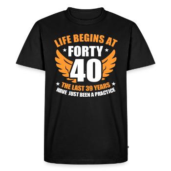 40e anniversaire - T-shirt Premium bio Homme - noir - Devant - Nico (187cm)