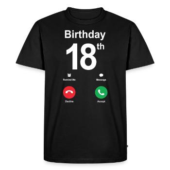 18e anniversaire - T-shirt Premium bio Homme - noir - Devant - Nico (187cm)