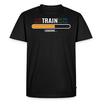 Train trains modèle ferroviaire chemin de fer cadeau - T-shirt Premium bio Homme - noir - Devant - Nico (187cm)