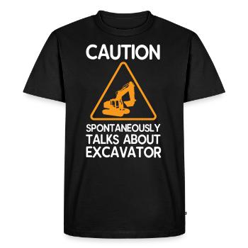 Excavatrice - T-shirt Premium bio Homme - noir - Devant - Nico (187cm)