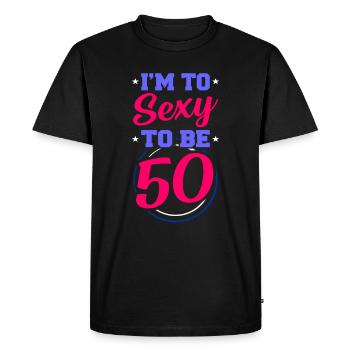 50e anniversaire - T-shirt Premium bio Homme - noir - Devant - Nico (187cm)
