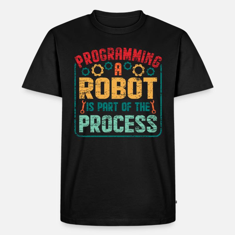 Roboter - Männer Premium Bio T-Shirt - Schwarz