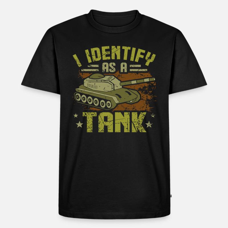 Panzer Tank - Männer Premium Bio T-Shirt - Schwarz