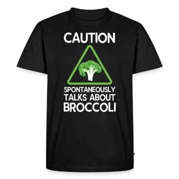 broccoli - Men's Premium Organic T-Shirt - black - Front - Nico (187cm)
