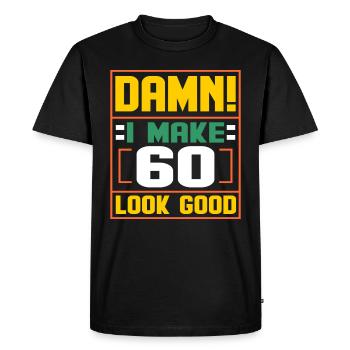 60th birthday - Men's Premium Organic T-Shirt - black - Front - Nico (187cm)