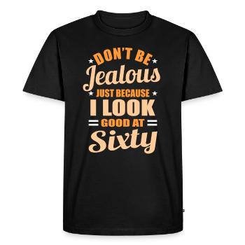 60th birthday - Men's Premium Organic T-Shirt - black - Front - Nico (187cm)