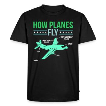 Avion - T-shirt Premium bio Homme - noir - Devant - Nico (187cm)