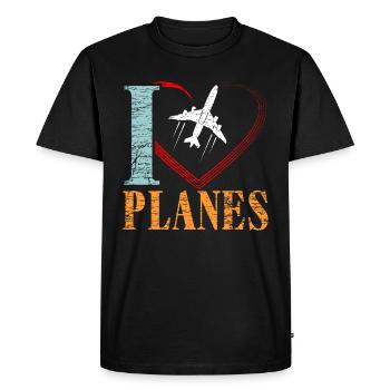Avion - T-shirt Premium bio Homme - noir - Devant - Nico (187cm)