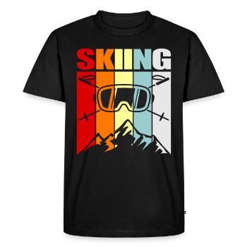 Le ski - T-shirt Premium bio Homme - noir - Devant - Nico (187cm)