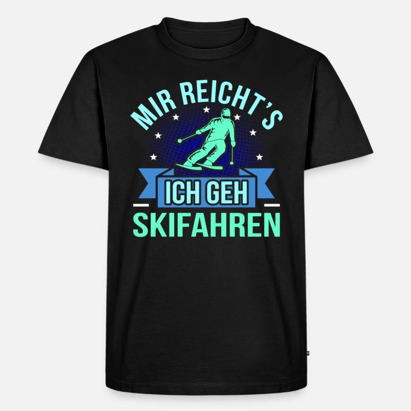 Ski - Männer Premium Bio T-Shirt - Schwarz