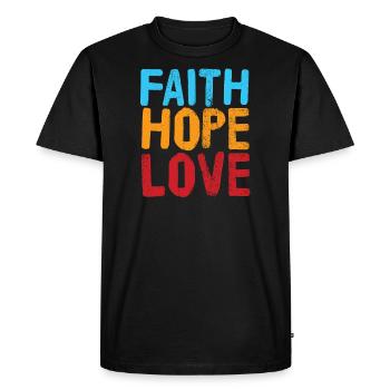 Jésus - T-shirt Premium bio Homme - noir - Devant - Nico (187cm)