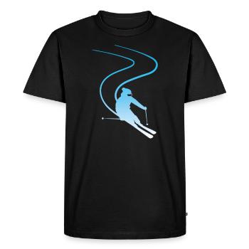 Idée cadeau ski ski sports d'hiver - T-shirt Premium bio Homme - noir - Devant - Nico (187cm)