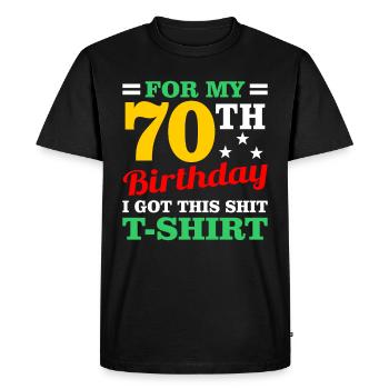 70e anniversaire - T-shirt Premium bio Homme - noir - Devant - Nico (187cm)