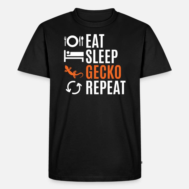 Gecko - Männer Premium Bio T-Shirt - Schwarz