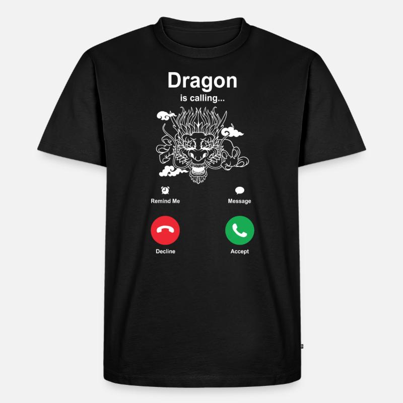 Drache - Männer Premium Bio T-Shirt - Schwarz