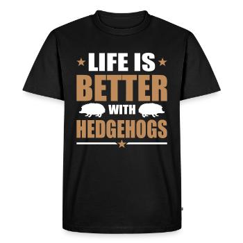 Hedgehog - Men's Premium Organic T-Shirt - black - Front - Nico (187cm)