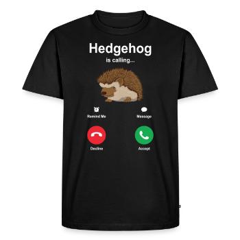 Hedgehog - Men's Premium Organic T-Shirt - black - Front - Nico (187cm)