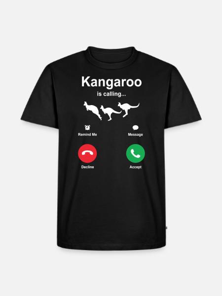 Känguru - Männer Premium Bio T-Shirt - Schwarz