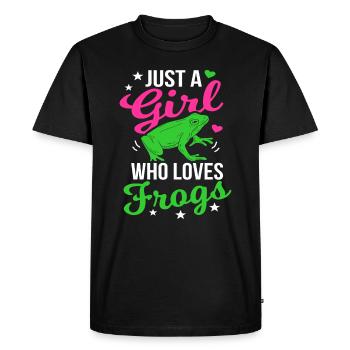 Grenouille - T-shirt Premium bio Homme - noir - Devant - Nico (187cm)
