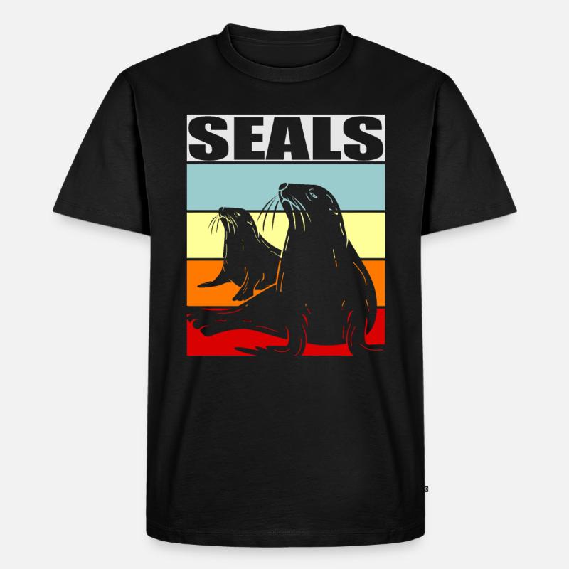 Robbe - Männer Premium Bio T-Shirt - Schwarz