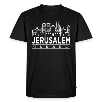 Israel - Men's Premium Organic T-Shirt - black - Front - Nico (187cm)