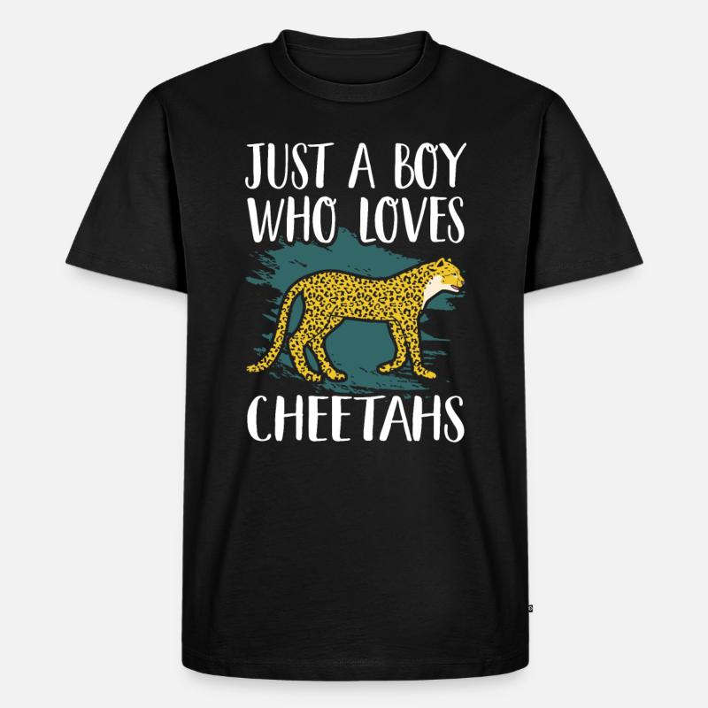 Gepard - Männer Premium Bio T-Shirt - Schwarz