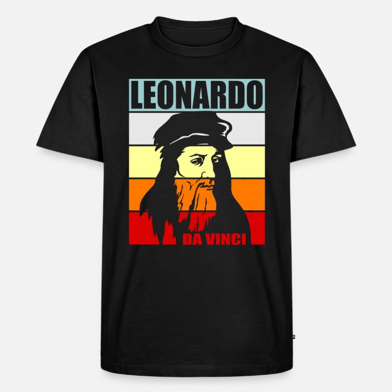 Leonardo da Vinci - Männer Premium Bio T-Shirt - Schwarz