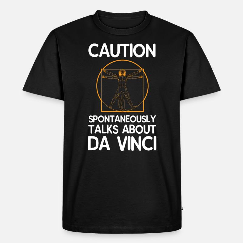 Leonardo da Vinci - Männer Premium Bio T-Shirt - Schwarz