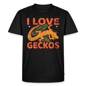 Gecko - Men's Premium Organic T-Shirt - black - Front - Nico (187cm)