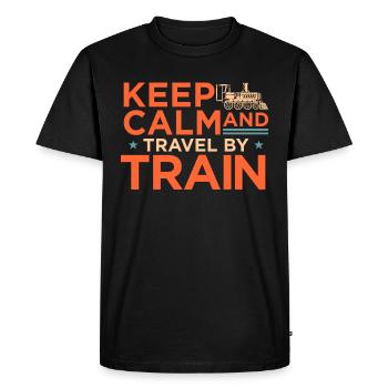 train - Men's Premium Organic T-Shirt - black - Front - Nico (187cm)