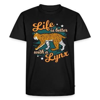 Lynx - T-shirt Premium bio Homme - noir - Devant - Nico (187cm)