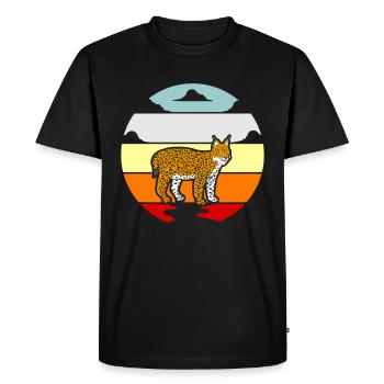 Idée cadeau chemise Lynx Wildcat - T-shirt Premium bio Homme - noir - Devant - Nico (187cm)