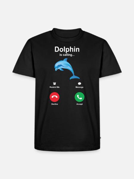 Delfin - Männer Premium Bio T-Shirt - Schwarz