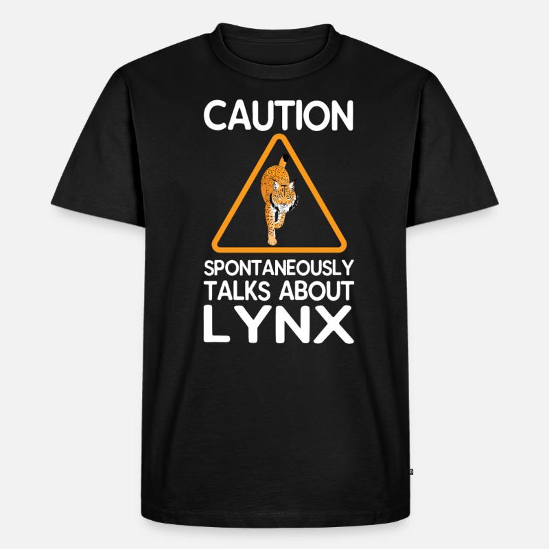 Luchs - Männer Premium Bio T-Shirt - Schwarz