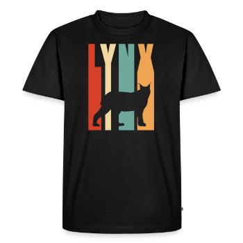 Idée cadeau chemise Lynx Wildcat - T-shirt Premium bio Homme - noir - Devant - Nico (187cm)