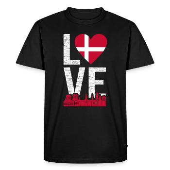Danemark Danois Danois cadeau Copenhague - T-shirt Premium bio Homme - noir - Devant - Nico (187cm)