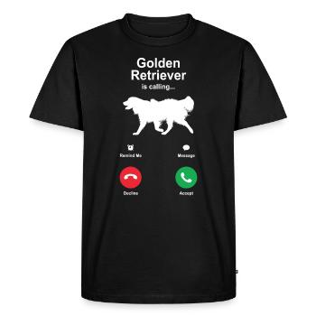 Golden retriever - Men's Premium Organic T-Shirt - black - Front - Nico (187cm)
