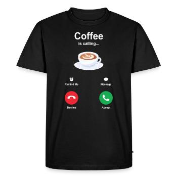 coffee - Men's Premium Organic T-Shirt - black - Front - Nico (187cm)