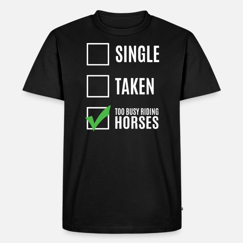Pferd - Männer Premium Bio T-Shirt - Schwarz