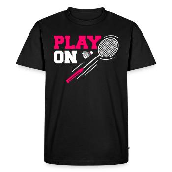 badminton - T-shirt Premium bio Homme - noir - Devant - Nico (187cm)