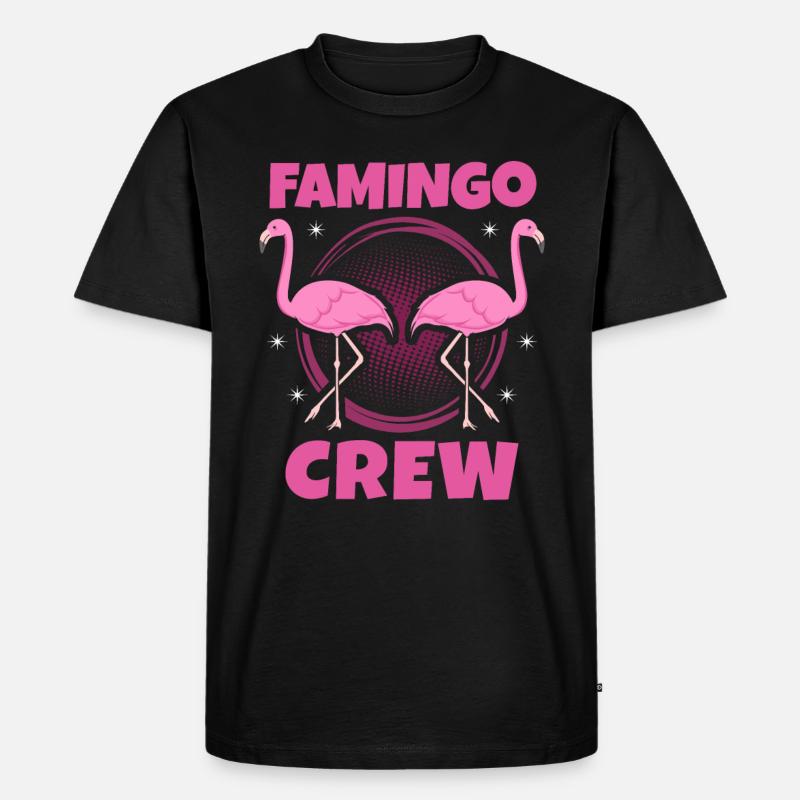 Flamingo - Männer Premium Bio T-Shirt - Schwarz