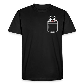 Cadeau de chiot de race de chien Husky - T-shirt Premium bio Homme - noir - Devant - Nico (187cm)