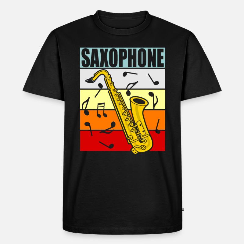 Saxophon - Männer Premium Bio T-Shirt - Schwarz