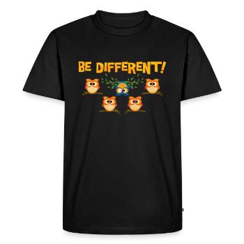 owl - Men's Premium Organic T-Shirt - black - Front - Nico (187cm)